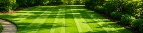 freshly mowed lawn